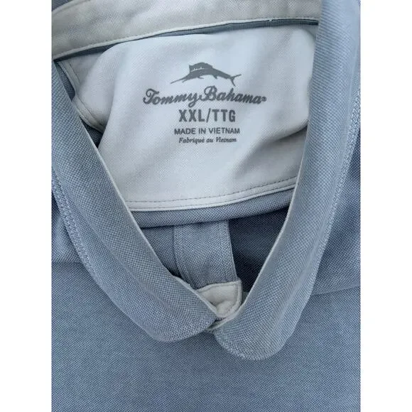 Tommy Bahama Men's Casual Gray Tencel Lyocell Blend Short Sleeve Polo Sz XXL - Picture 2 of 3